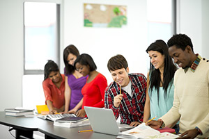 Students studying